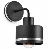 Luxolar Wandlampe LED Metalchirmen Schwarz-Chrom E27 60W Wandleuchte Innen