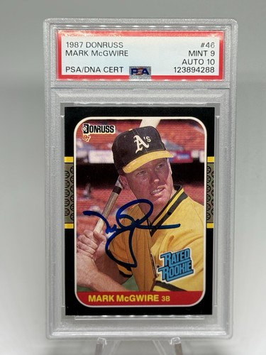1987 Donruss Rated Rookie Mark McGwire #46 Autographed PSA 9 Auto 10 Athletics