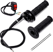 22mm 7/8 Soft Rubber Twist Throttle Accelerator Handle Grips Throttle Cable K...