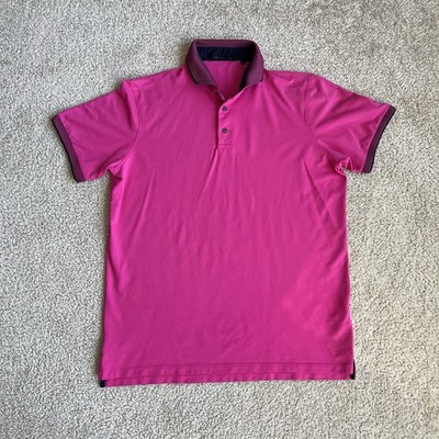 Greyson Performance Golf Polo Shirt *LARGE* Magenta Two Tone Pink Stretch *LOGO*