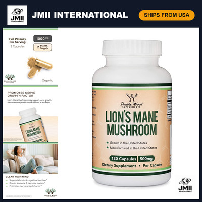 Organic Lion's Mane Mushroom 1000mg - Memory & Focus Booster, 120 Capsules