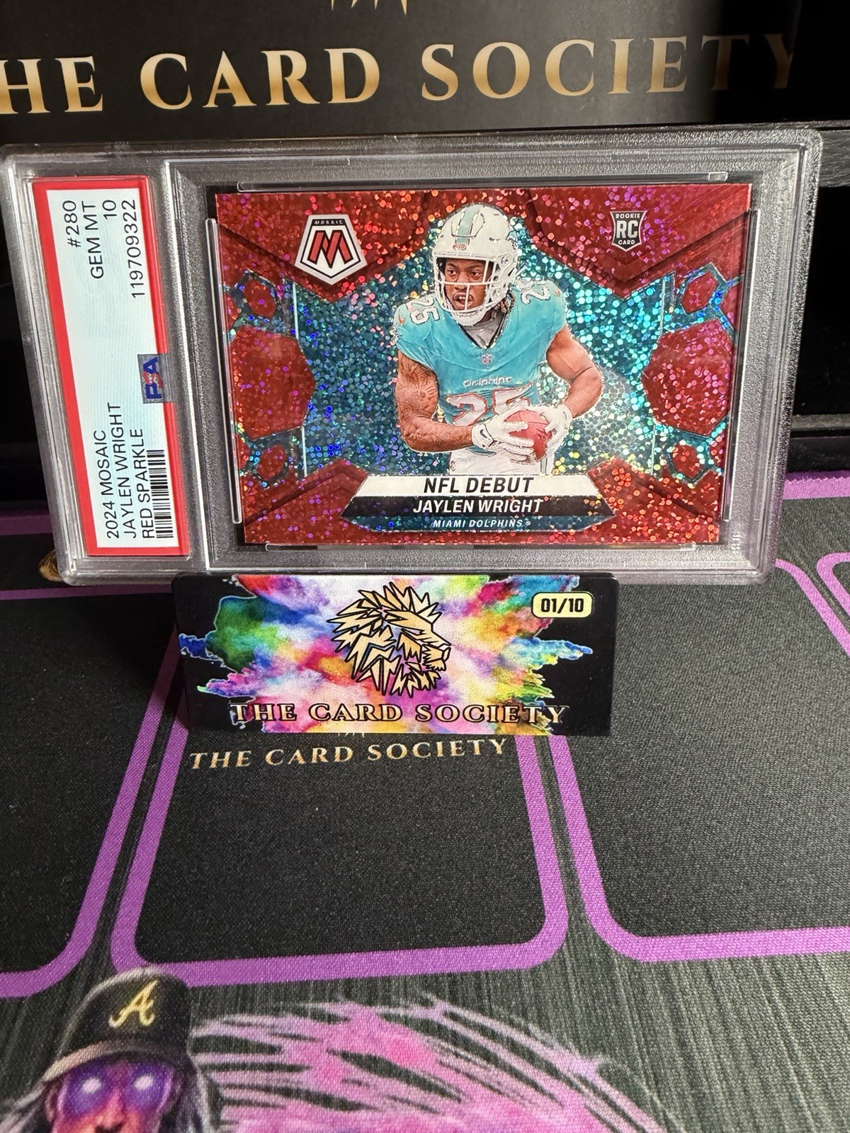 Jaylen Wright Panini Mosaic #280 Red Sparkle