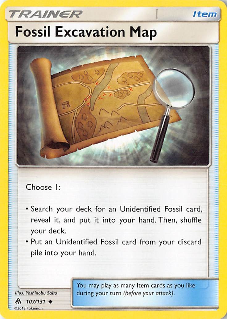 Fossil Excavation Map Uncommon SM - Forbidden Light 107/131 LP