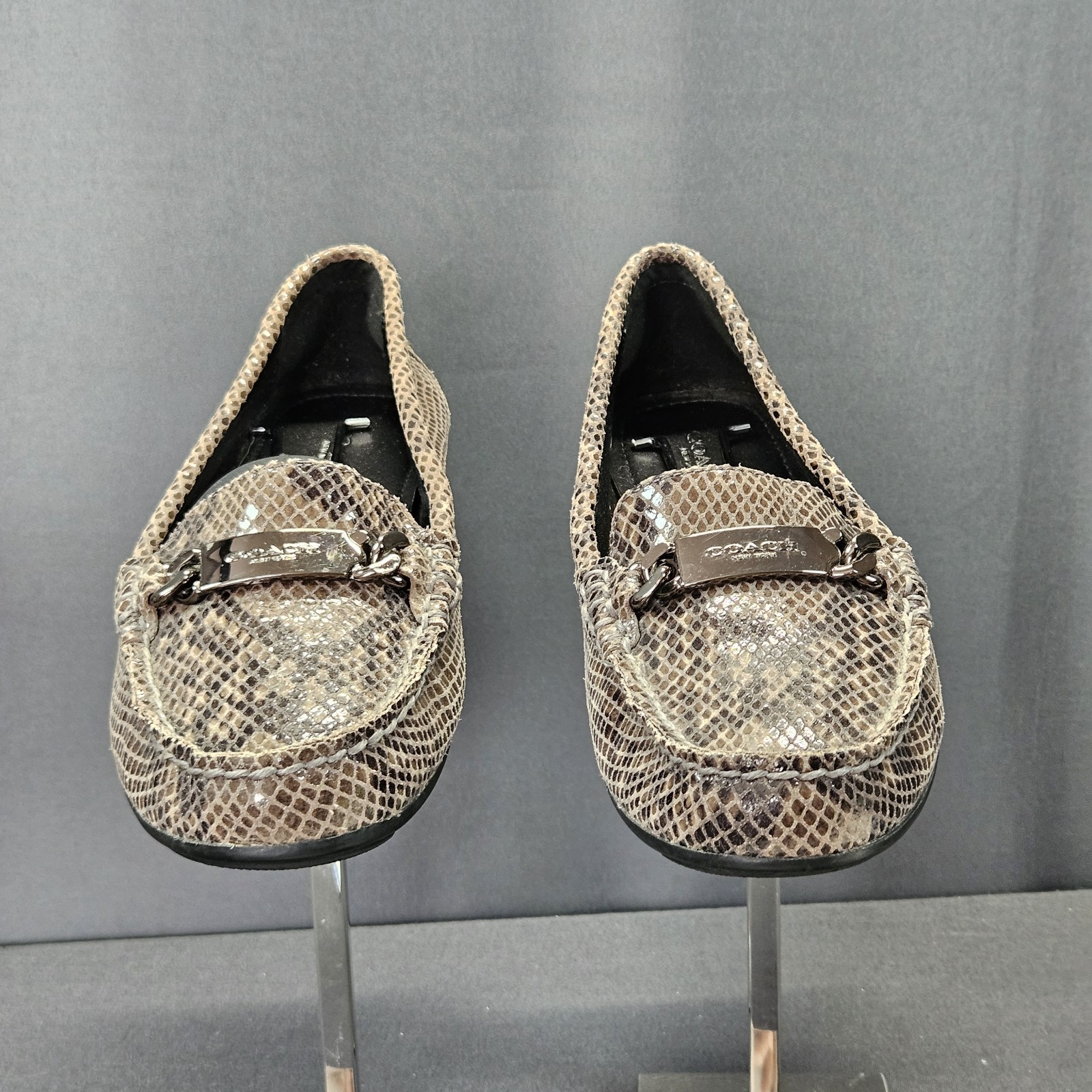 Coach Olive Brown Python Snakeskin Women's 8B Sli… - image 2