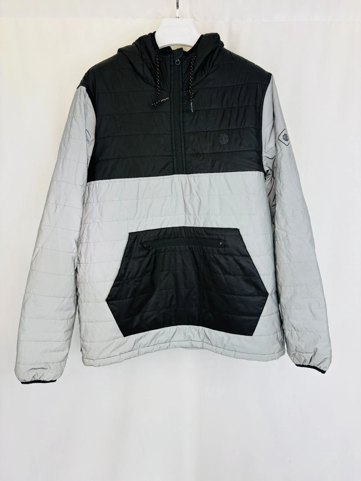 Travel Well by Element Gray Black Puffer Coat Men's Sz Large Reflective!!