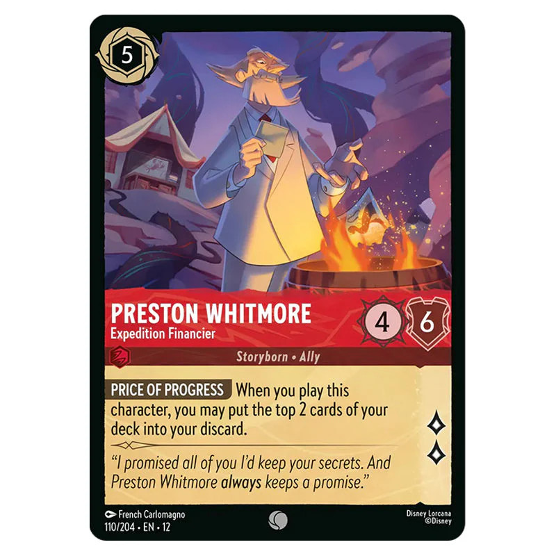 Lorcana Wilds Unknown Preston Whitmore Expedition Financier (Common) 110/204