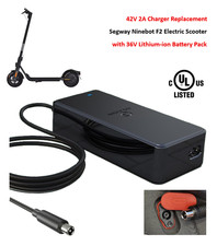 Charger for Segway Ninebot F2 Electric 36V Battery Pack 42V/2A, 8mm RCA Plug