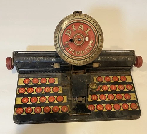 Vintage Marx De-Luxe Dial Tin Toy Typewriter Working 1930s Made in USA