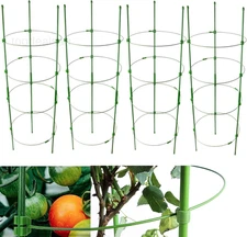 4 Pack Adjustable Tomato Cages, 36 Inch Plant Support Garden 4 Pcs, green