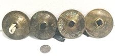 4 PC Engraved Brass Finger Cymbals Vintage