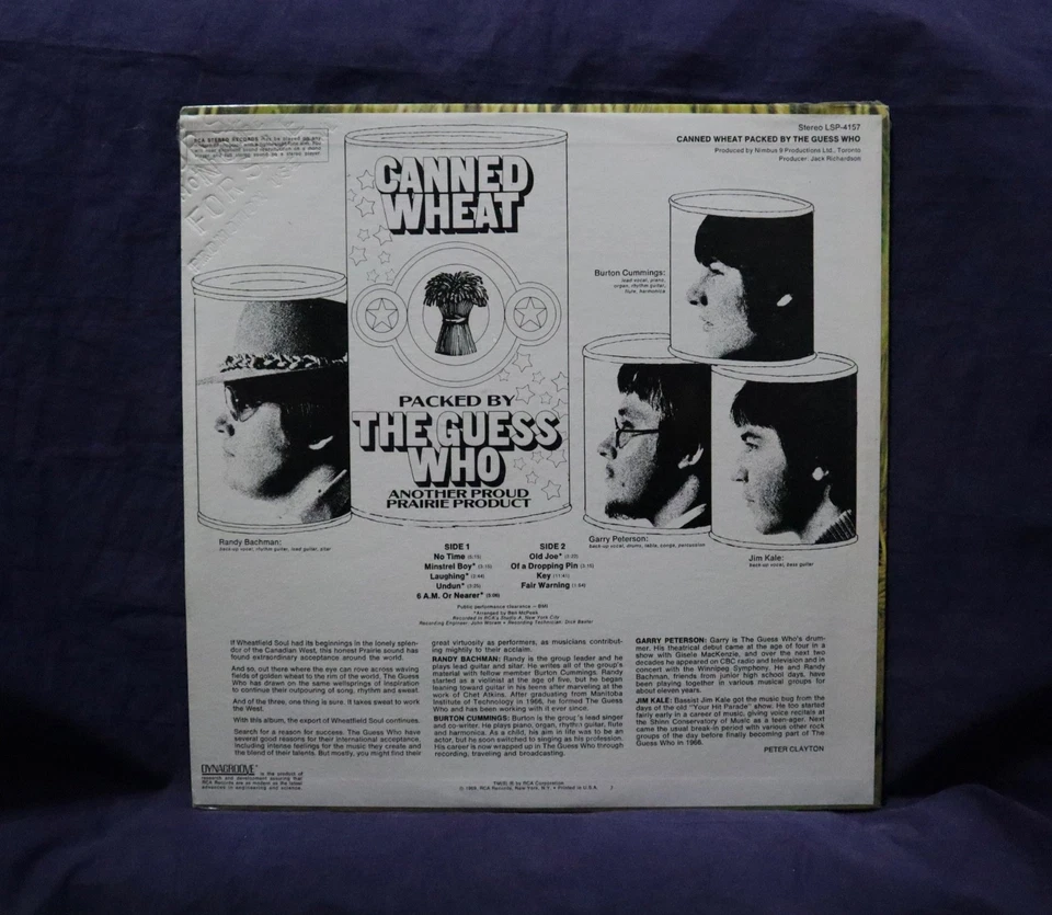GUESS WHO~VERY RARE SEALED LP~CANNED WHEAT~1969 USA 1stPRESS~NO CUTOUTS~PROMO - Image 2 of 3