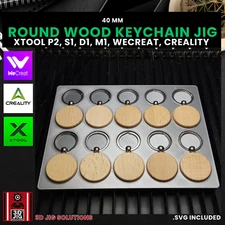 Diode & CO2 Laser Jig | Round Wood Keychain Template
