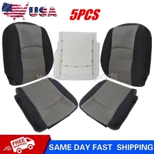 For 2009-2012 Dodge Ram Front Bottom & Top Cloth Seat Cover & Foam Cushion Gray