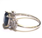 925 sterling silver Blue Cushion CZ cubic zirconia Engagement fashion ring 2.1g — photo 4