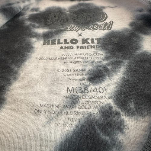 Camicia Hello Kitty & Friends Tie Dye Naruto adulto taglia M bianco e nero anime Sanrio - Foto 4 di 7