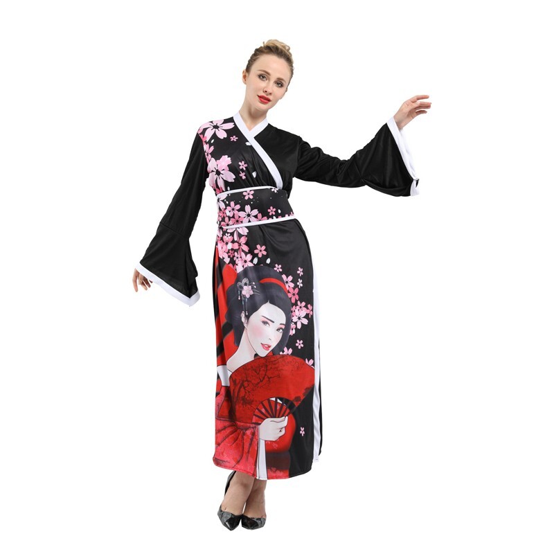 Damas Geisha Niña Disfraz Vestido Kimono Oriental Gallina Mujer Vestido Elegante Fiesta