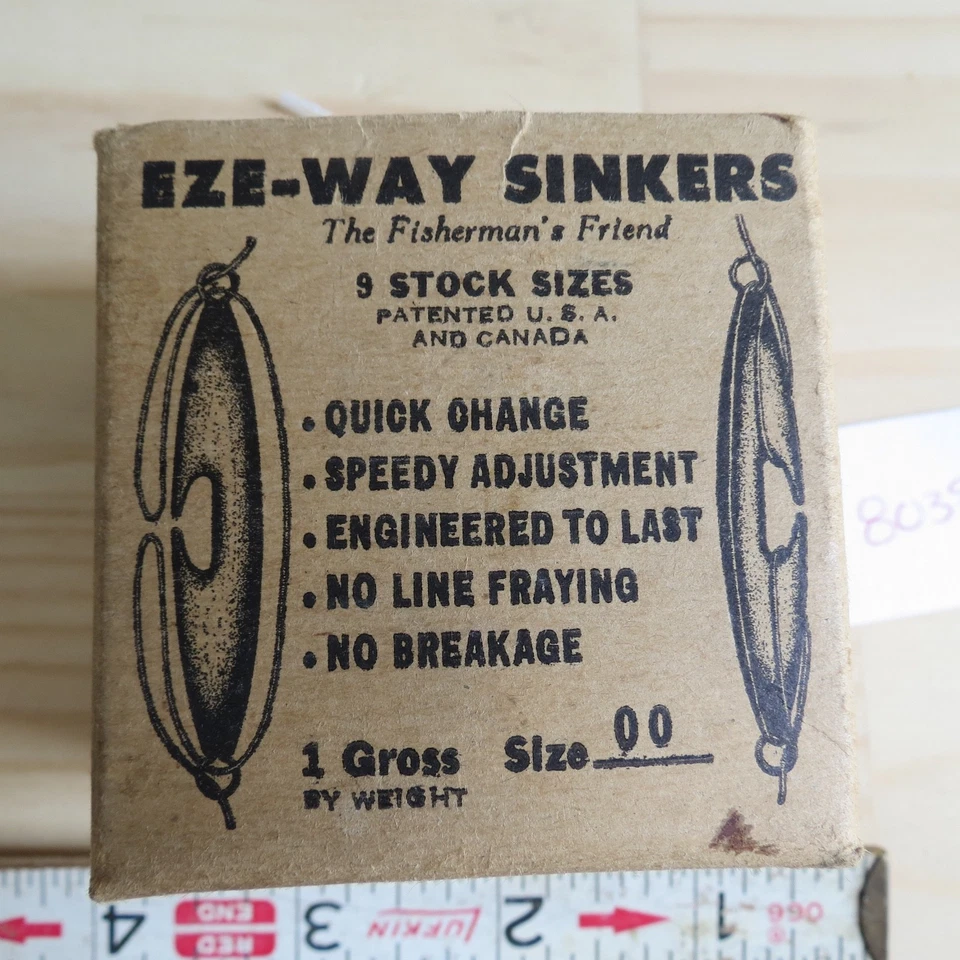 Señuelo de pesca vintage EZE-Way Sinkers Pat. Estados Unidos Canadá (lote #8039) Foto 2 de 4
