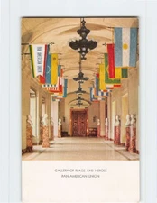 Postcard Gallery of Flags & Heroes Pan American Union Washington DC USA