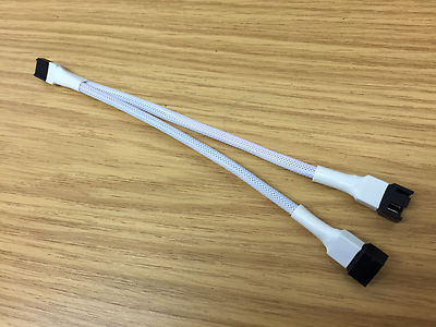 Shakmods C&acirc;ble R&eacute;partiteur 20 Cm 4 Broches PWM Fan Manchon Blanc