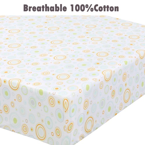 100% Cotton Baby Boy Unisex Crib Sheet Fitted Sheet With 8" Deep Pocket 3-Pack - Picture 23 of 118