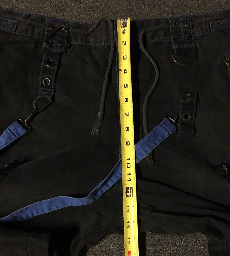 Vtg 90s Tripp NYC Pants L Skull Goth Emo Bondage Baggy Rave Grunge Punk Y2K Jnco image 10