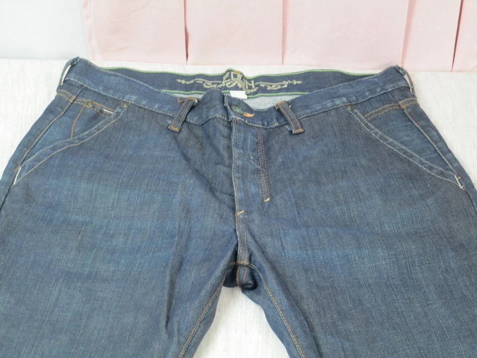 Pantalones de mezclilla EDUN Bootcut para mujer talla 33 azul elástico puntada única ajuste regular Foto 4 de 4