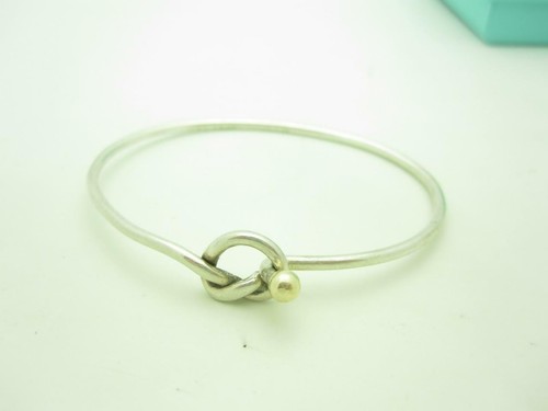 Tiffany Co Sterling 14k Gold Love Knot Bangle Bracelet Small Box A Ebay