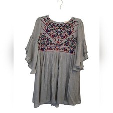 Umgee Small Floral Embroidered Mini Dress Boho