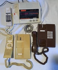 3- Vtg Rotary Dial Contempra Beige Northern Telecom 1967 Retro Desk Telephone.