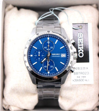 SEIKO Spirit SBTR023 Chronograph Quartz Men's Watch Stainless Steel Silver Blue