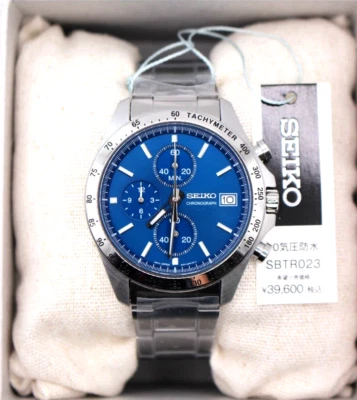 SEIKO Spirit SBTR023 Chronograph Quarz Herrenuhr Edelstahl Silber Blau - Bild 1 von 4