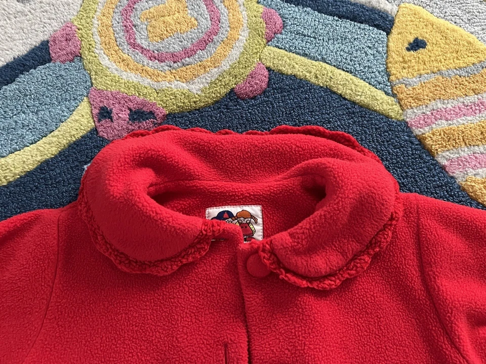 Abrigo Columpio Petes Partner Vintage Rojo Vellón 2T Crochet Rojo Caperucita Foto 2 de 4