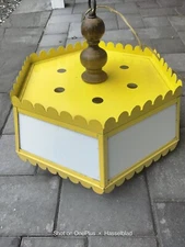 1960s Sears Yellow Metal Glass Panel Hanging Lamp Vintage Mcm Ad Your Own Decal