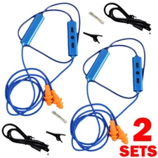 2Set Blue Ear Plugs Bluetooth Earphone For Work, Noise Suppression, Hearing NEW