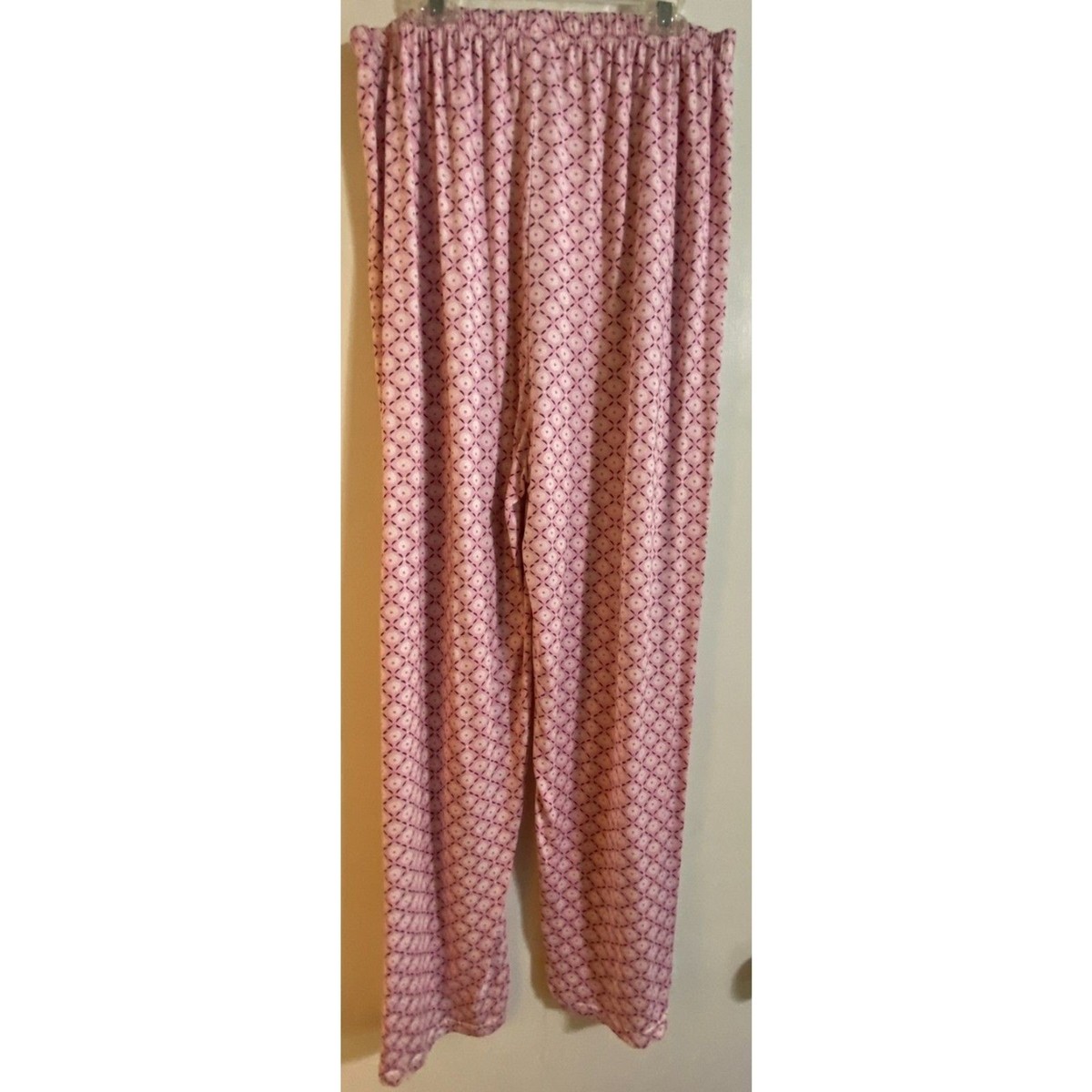 Mayfair Pink Patterned Wide Leg Long Stretch Women's Pajama Pants