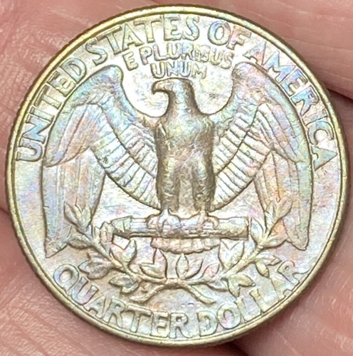 1989-P Washington Quarter Beautiful Brilliant RainbowToned Coin #14 - Picture 10 of 12