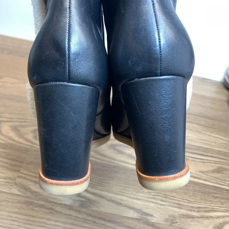 Botas Brendan Marc Fisher Mujer Cuero Negro Piel de Oveja Punta EE. UU. 9 M Foto 4 de 4