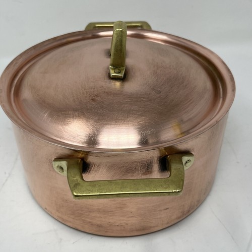 Paul Revere Limited Edition Copper 2 Quart Casserole Pan W/Lid Brass Handle - Picture 16 of 22