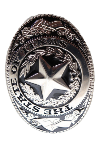 Men Silver Metal Belt Buckle Western Fashion Cowboy Texas State Lone Star Oval - Picture 4 of 6