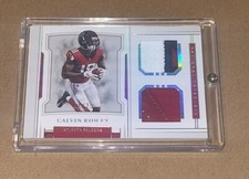 2018 National Treasures Calvin Ridley Silver Holo Dual Patch /25