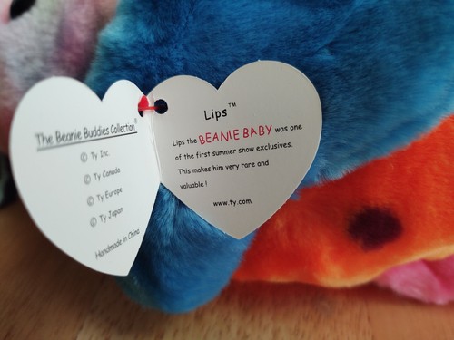 Lippen (13") ~ 1999 Ty Beanie Buddy! Brandneu mit Herzschutz!! - Bild 9 von 9