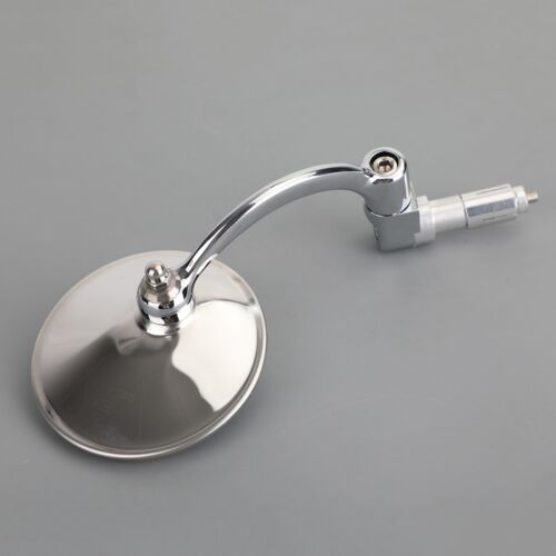 Chrome Round Rearview Mirrors Bar End Mirror fits Motorcycle Chopper Racer SL - Picture 5 of 10