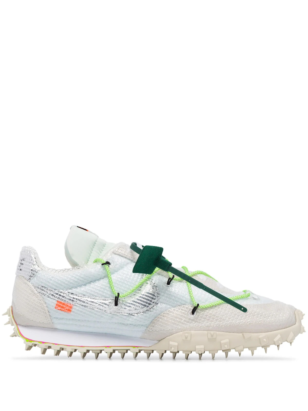 OFF WHITE X NIKE "Taglia 6 5 Nike bianche off x Wmns Waffle Racer ""Verde elettrico"""