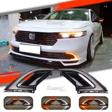 Upgrade Led Fog Light Daytime Running Turn Signal Light For Honda Accord 2023-25