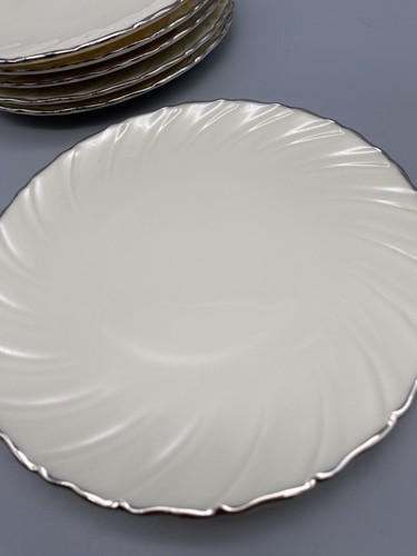 Vintage Lenox Weatherly Platinum Rim - Dessert Plates 6.25” Set of 6 - Picture 8 of 12