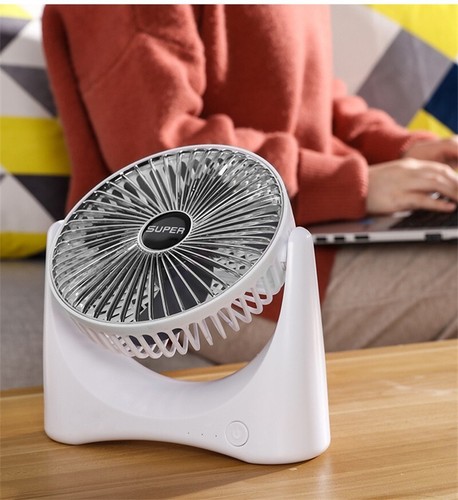 Rechargeable Mini Desk Fan Oscillating Quiet 3-Speed Portable Personal Cooling - Picture 28 of 36