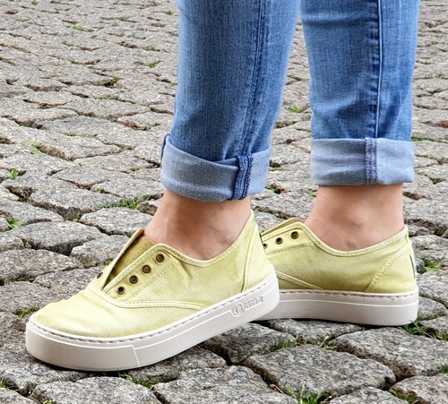 Natural World Schuhe 6112E Limoncello Bio-Baumwolle Damen Sneaker Wechselfußbett - Afbeelding 1 van 11