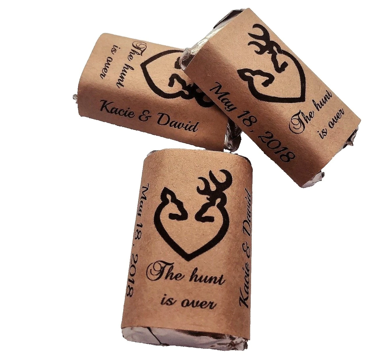 Favores de la boda de Papel Pegatinas Marrón