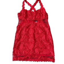 Venus Red Lace Mini Dress - Size 16