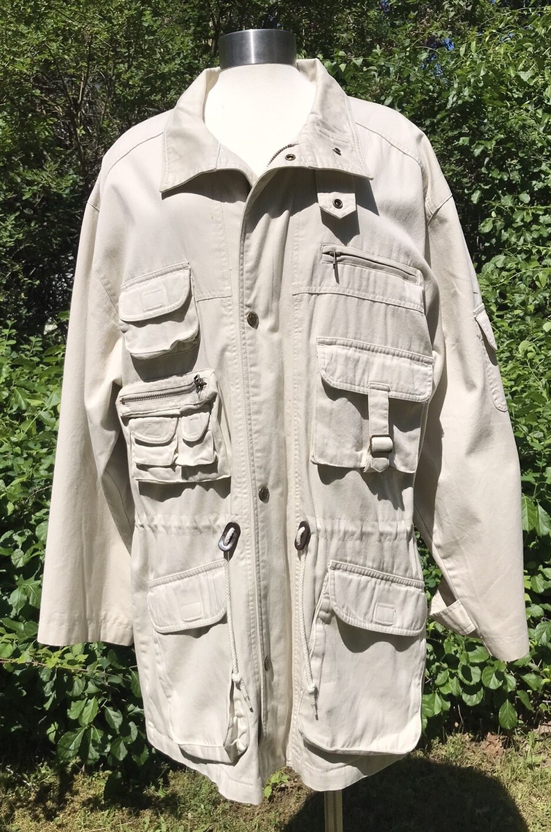 Vintage Woolrich Classic Khaki Tan Canvas Safari Jacket
